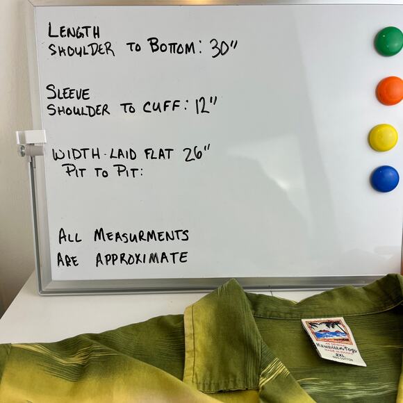 Vintage Hawaiian Togs Cotton Green Tropical Button Up Men's 2XL - Picture 7 of 7